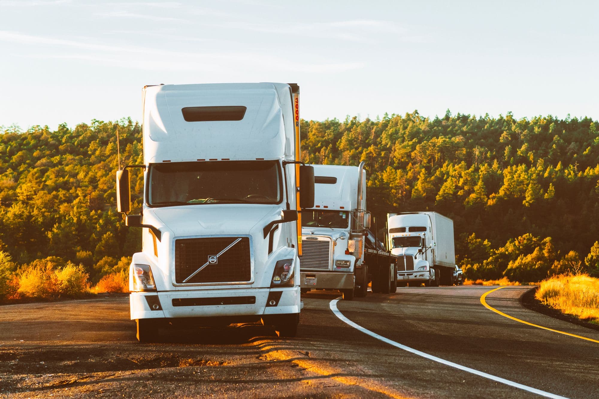 Semi truck on a highway